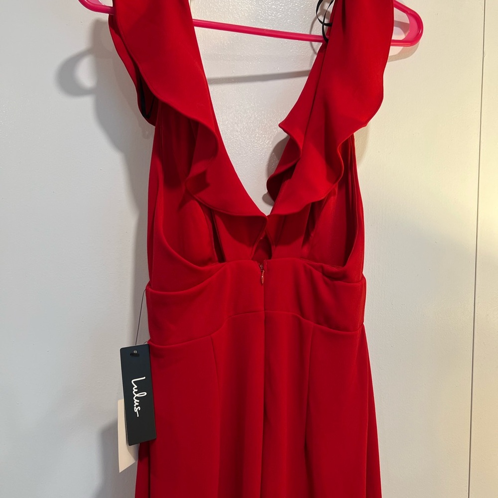 Lulus Red Perfect Opportunity Ruffle Maxi Dress - Small New with Tags - Picture 16 of 16